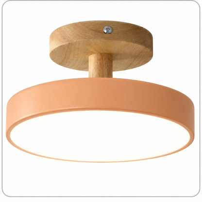 Plafonnier moderne en fer avec abat-jour cylindrique rond