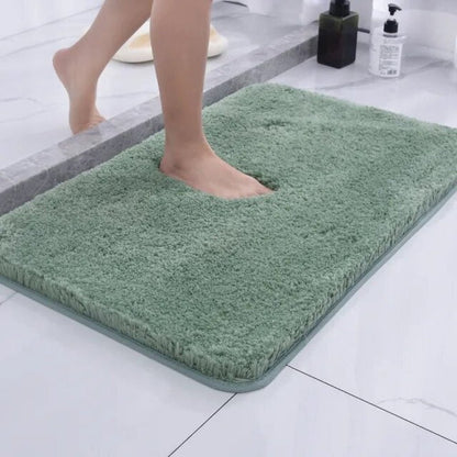Plush Faux Fur Microfibre Bath Rug Foot Cutout Back