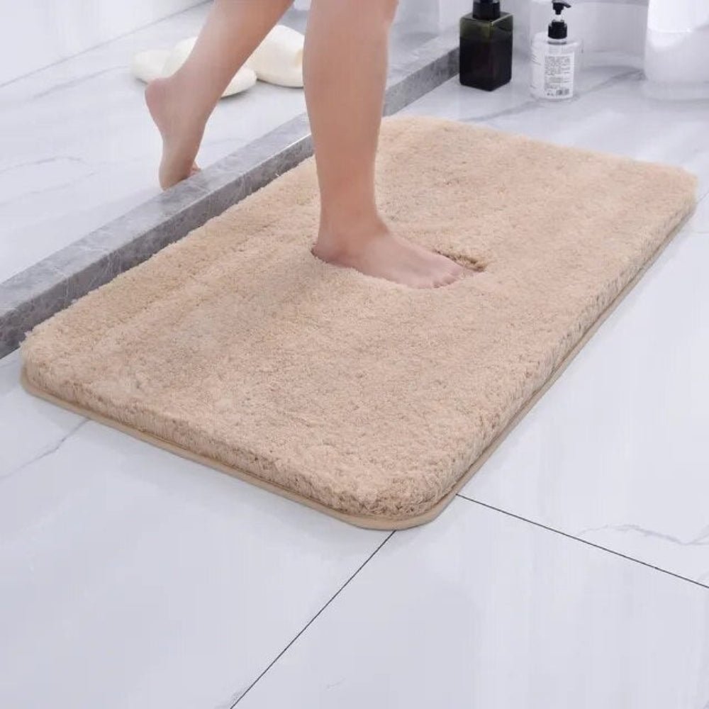 Plush Faux Fur Microfibre Bath Rug Foot Cutout Lifestyle