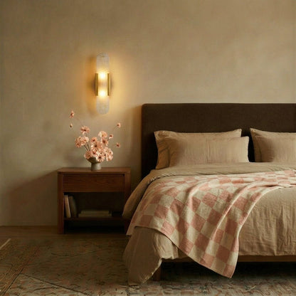 Post-Modern Alabaster Wall Lamp Capsule Shade Angle