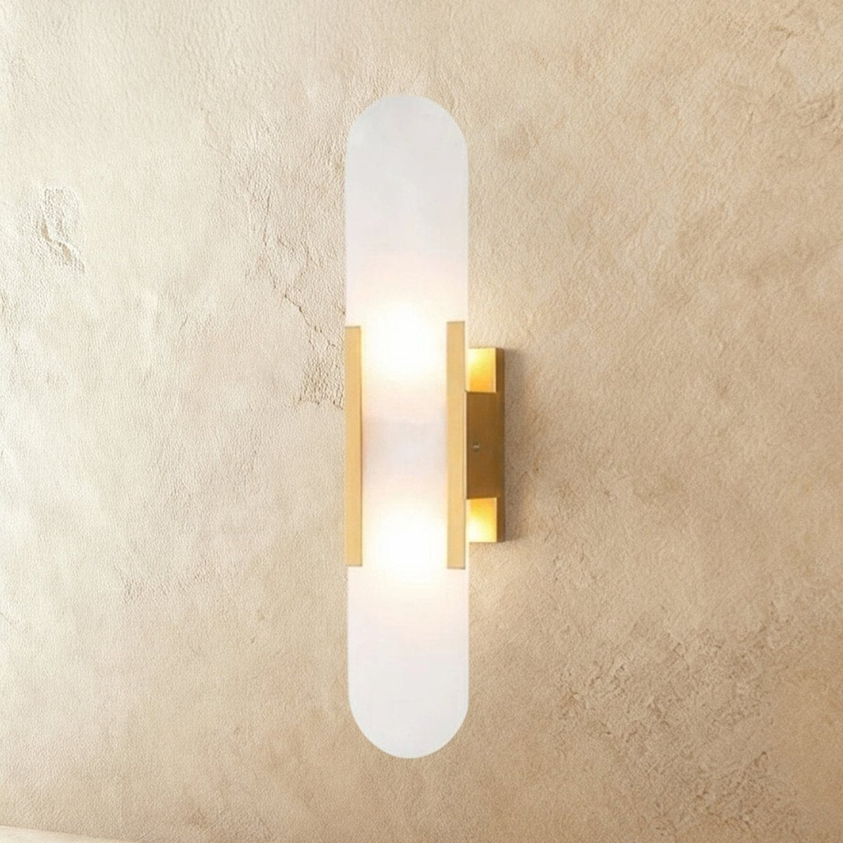Post-Modern Alabaster Wall Lamp Capsule Shade Detail