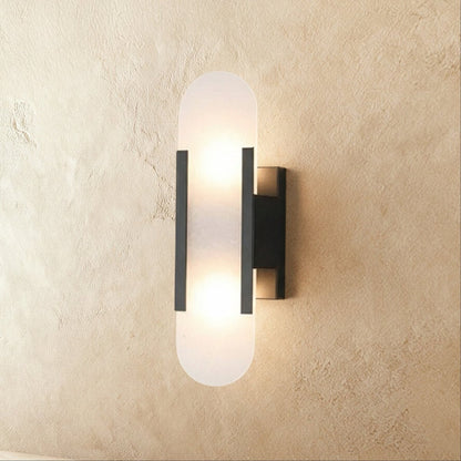 Post-Modern Alabaster Wall Lamp Capsule Shade Front