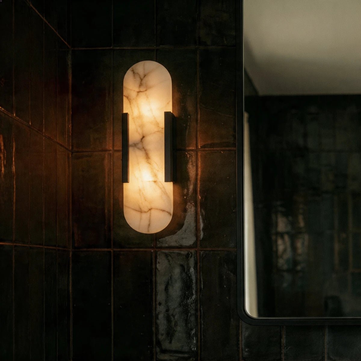 Post-Modern Alabaster Wall Lamp Capsule Shade Lifestyle