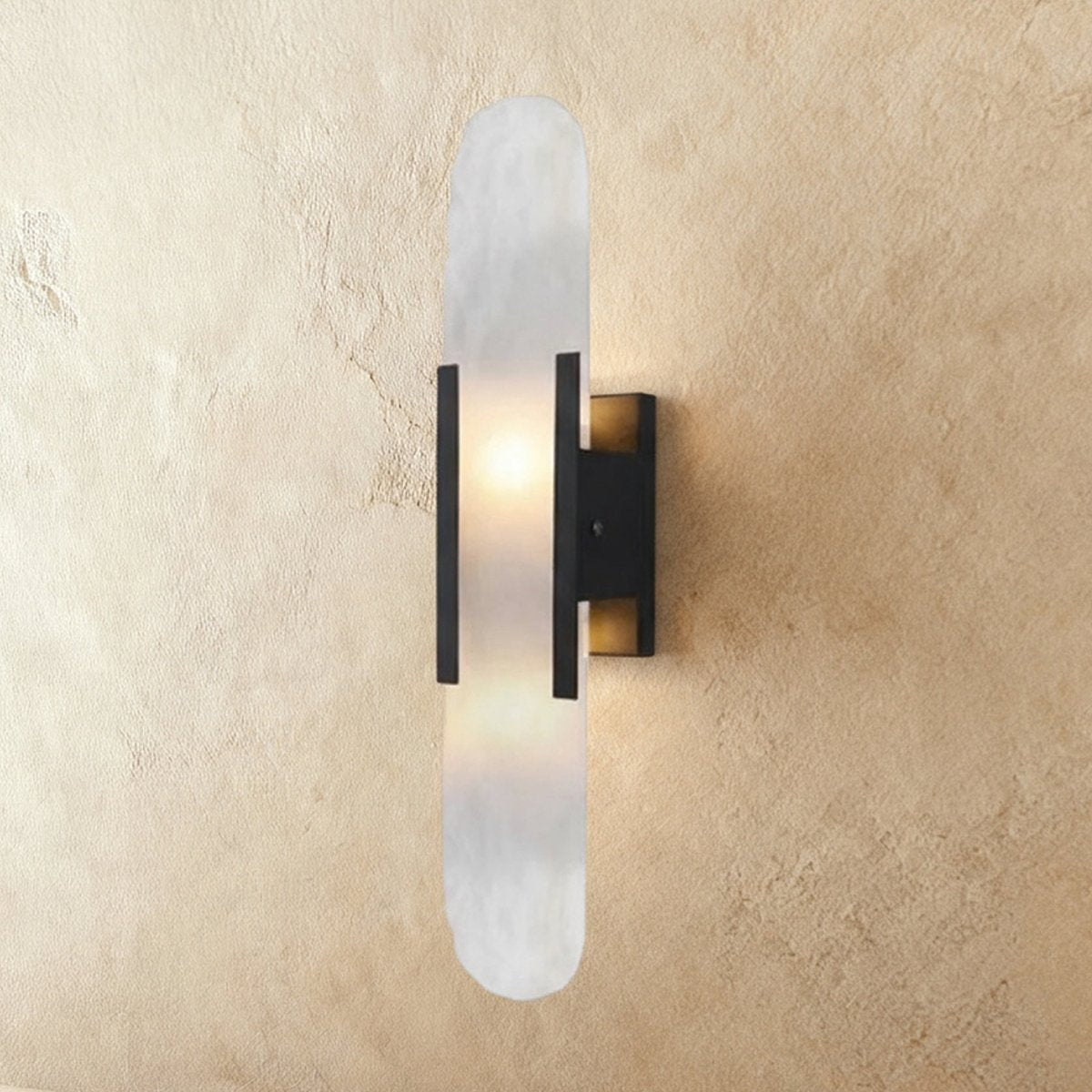 Post-Modern Alabaster Wall Lamp Capsule Shade Side
