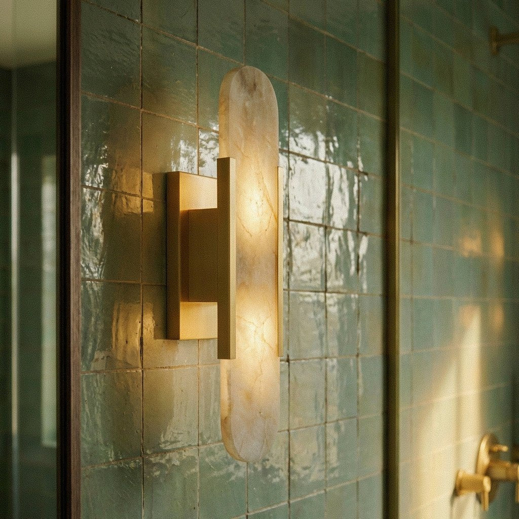 Post-Modern Alabaster Wall Lamp Capsule Shade View 11