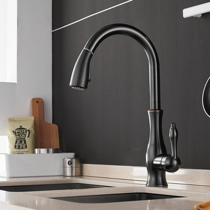 Kitchen Sink Mixer Tap With Pull-Out Spray | Single Lever High Arc
