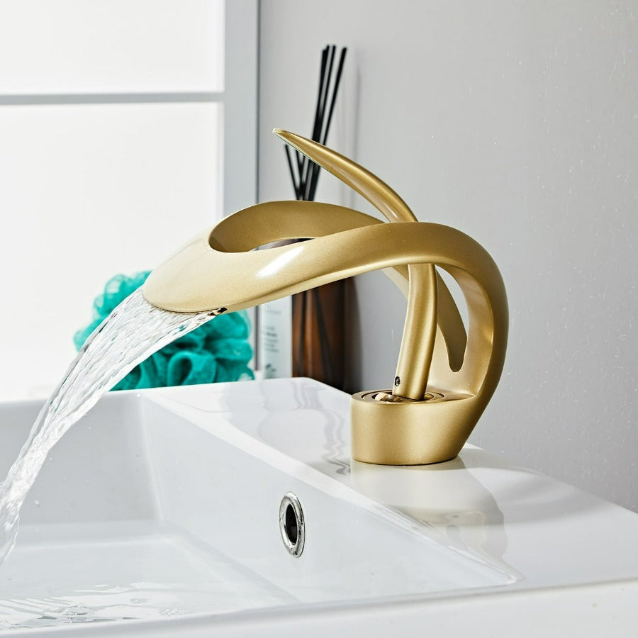 Designer Single Tap Handle Faucet | Abstract Water Spout