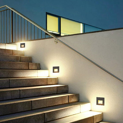 Ray Modern Metal Square Outdoor Deck/Step Light, Black Alternate