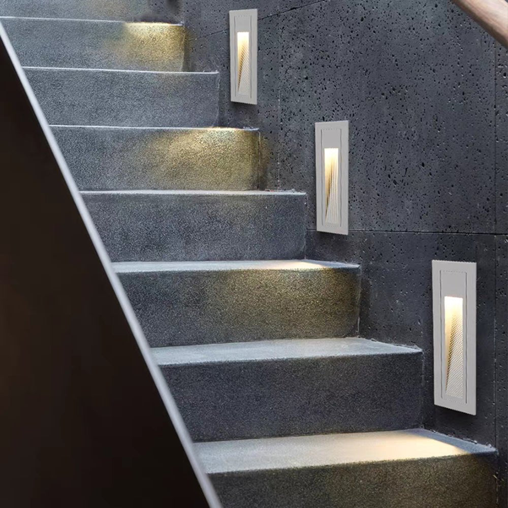 Ray Modern Metal Square Outdoor Deck/Step Light, Black Detail