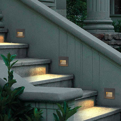 Ray Modern Metal Square Outdoor Deck/Step Light, Black Full