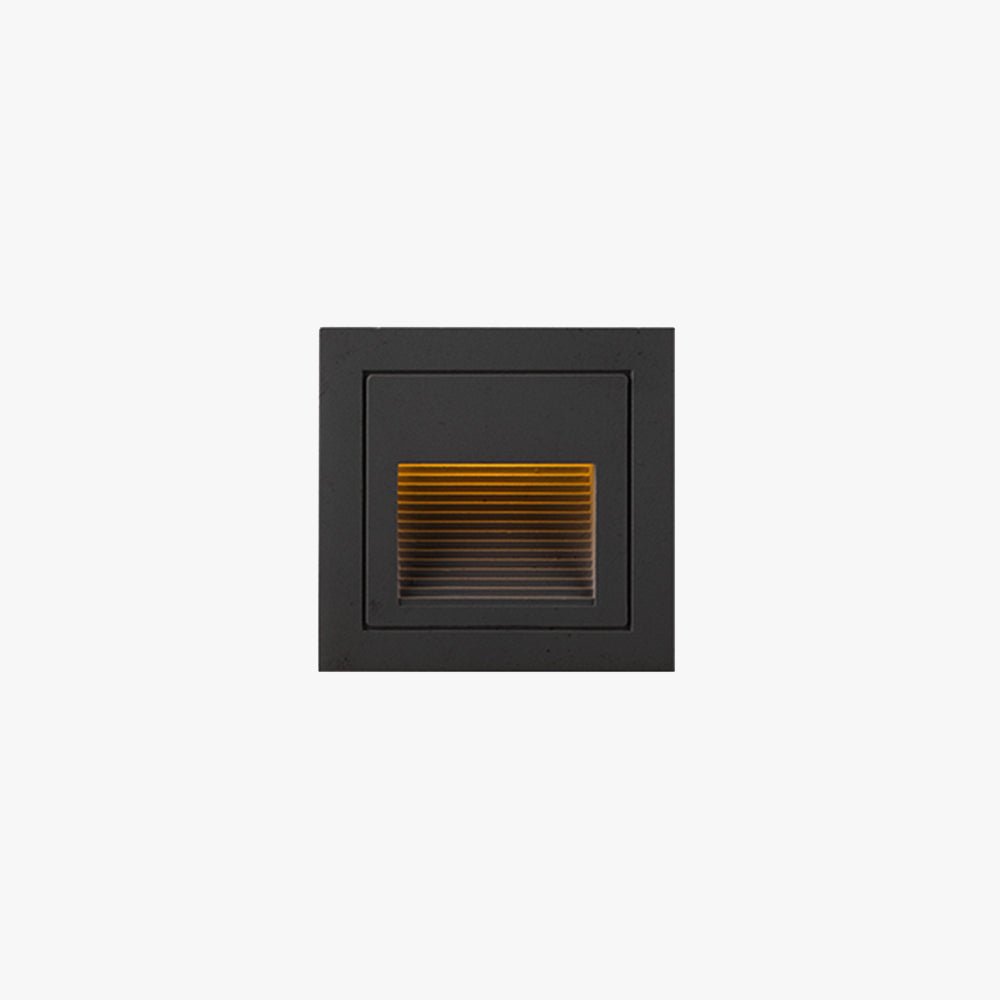 Ray Modern Metal Square Outdoor Deck/Step Light, Black Hero