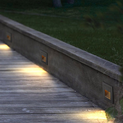 Ray Modern Metal Square Outdoor Deck/Step Light, Black View 12
