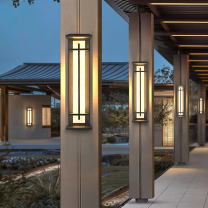 Ray Square Outdoor Wall Light  Imitation Alabaster Waterproof Detail