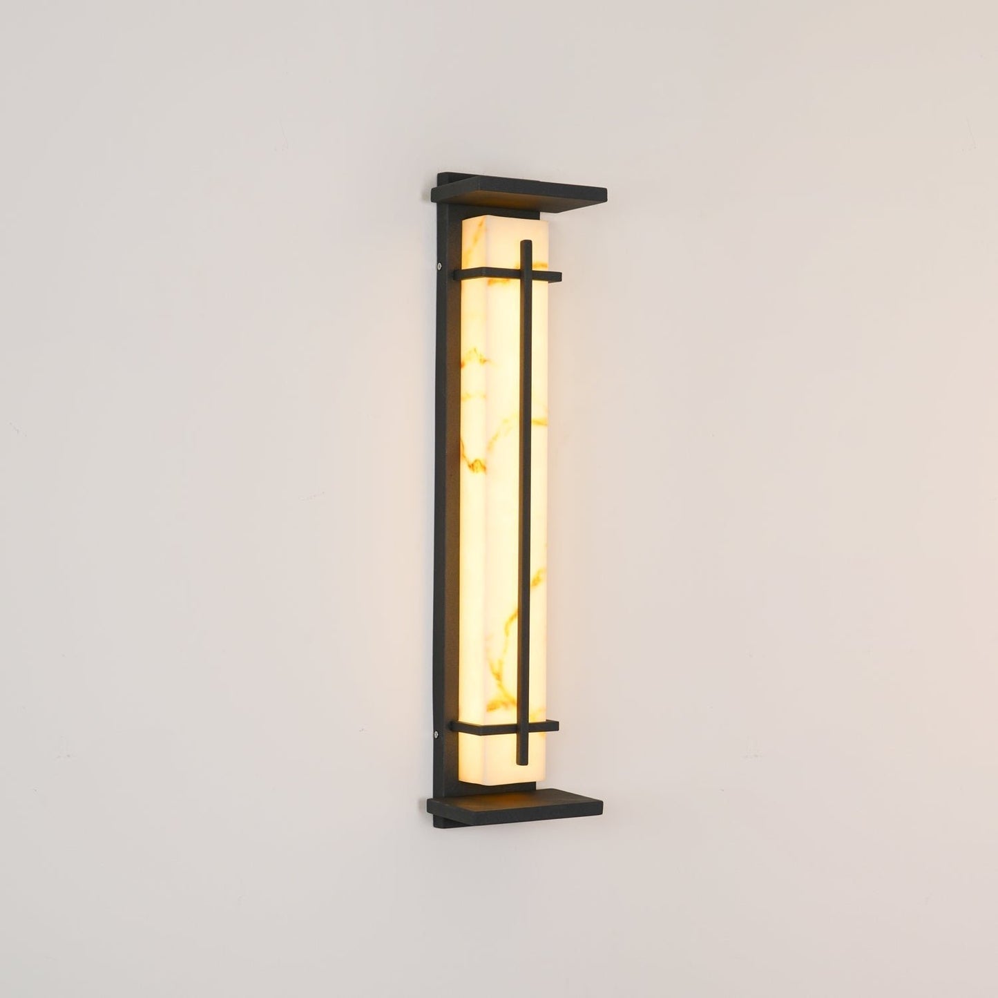 Ray Square Outdoor Wall Light  Imitation Alabaster Waterproof Front