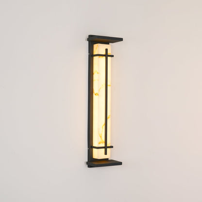 Ray Square Outdoor Wall Light  Imitation Alabaster Waterproof Front