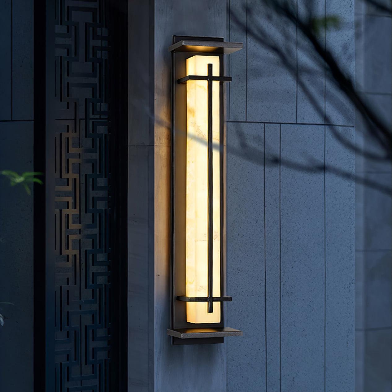 Ray Square Outdoor Wall Light  Imitation Alabaster Waterproof View 12