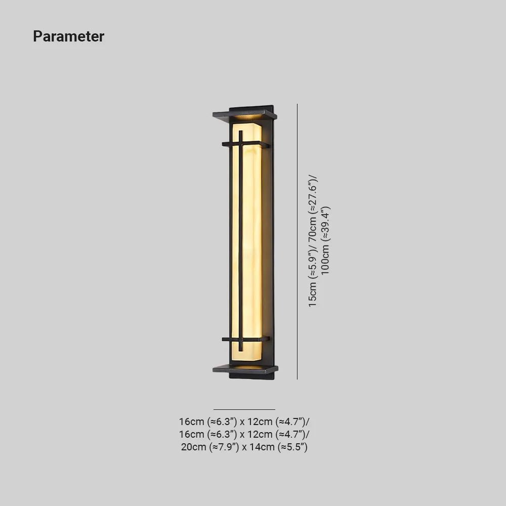 Ray Square Outdoor Wall Light  Imitation Alabaster Waterproof View 13
