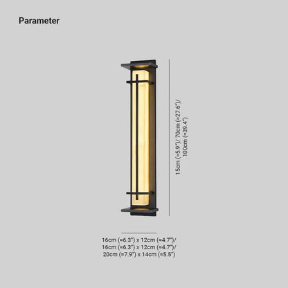 Ray Square Outdoor Wall Light  Imitation Alabaster Waterproof View 13