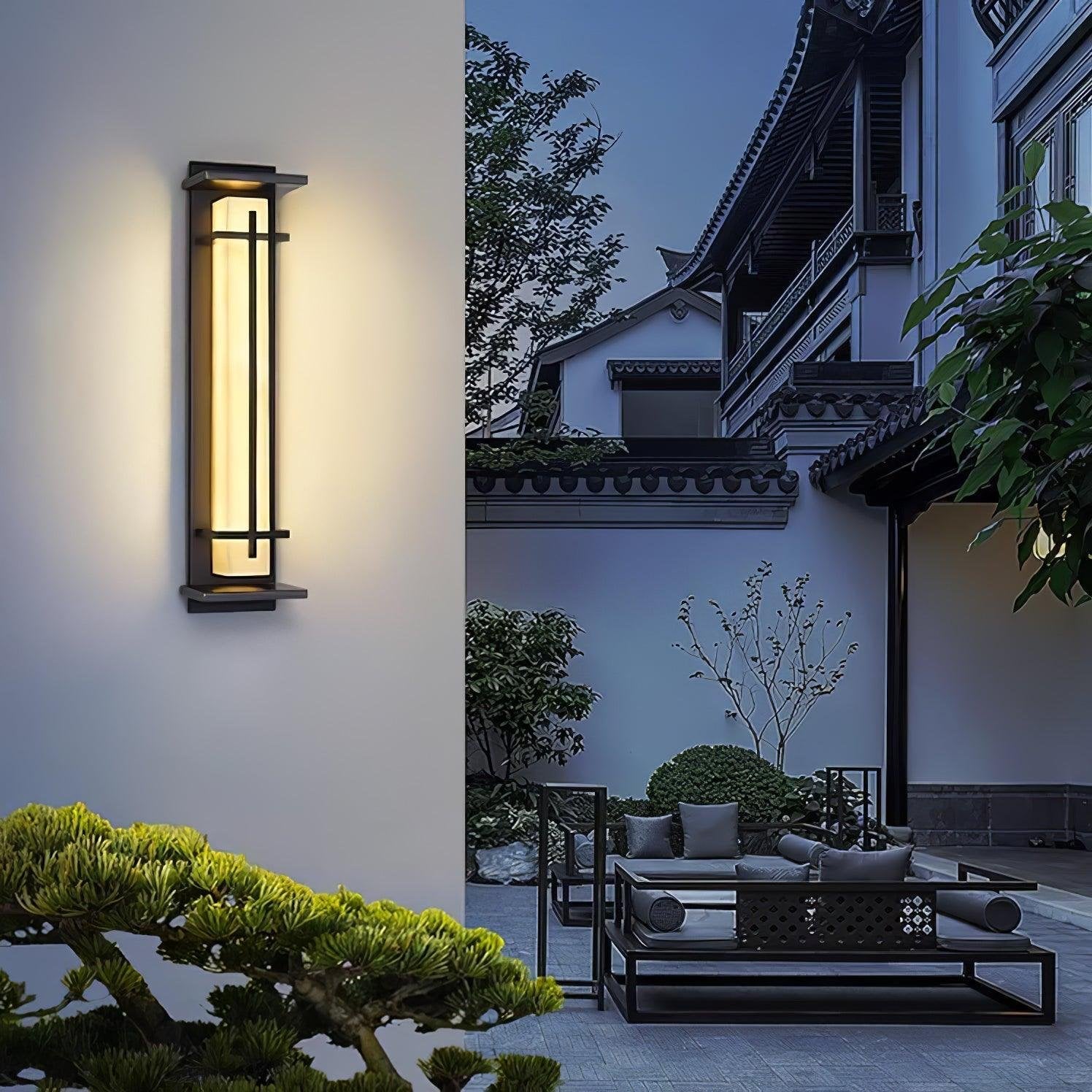 Ray Square Outdoor Wall Light  Imitation Alabaster Waterproof View 14