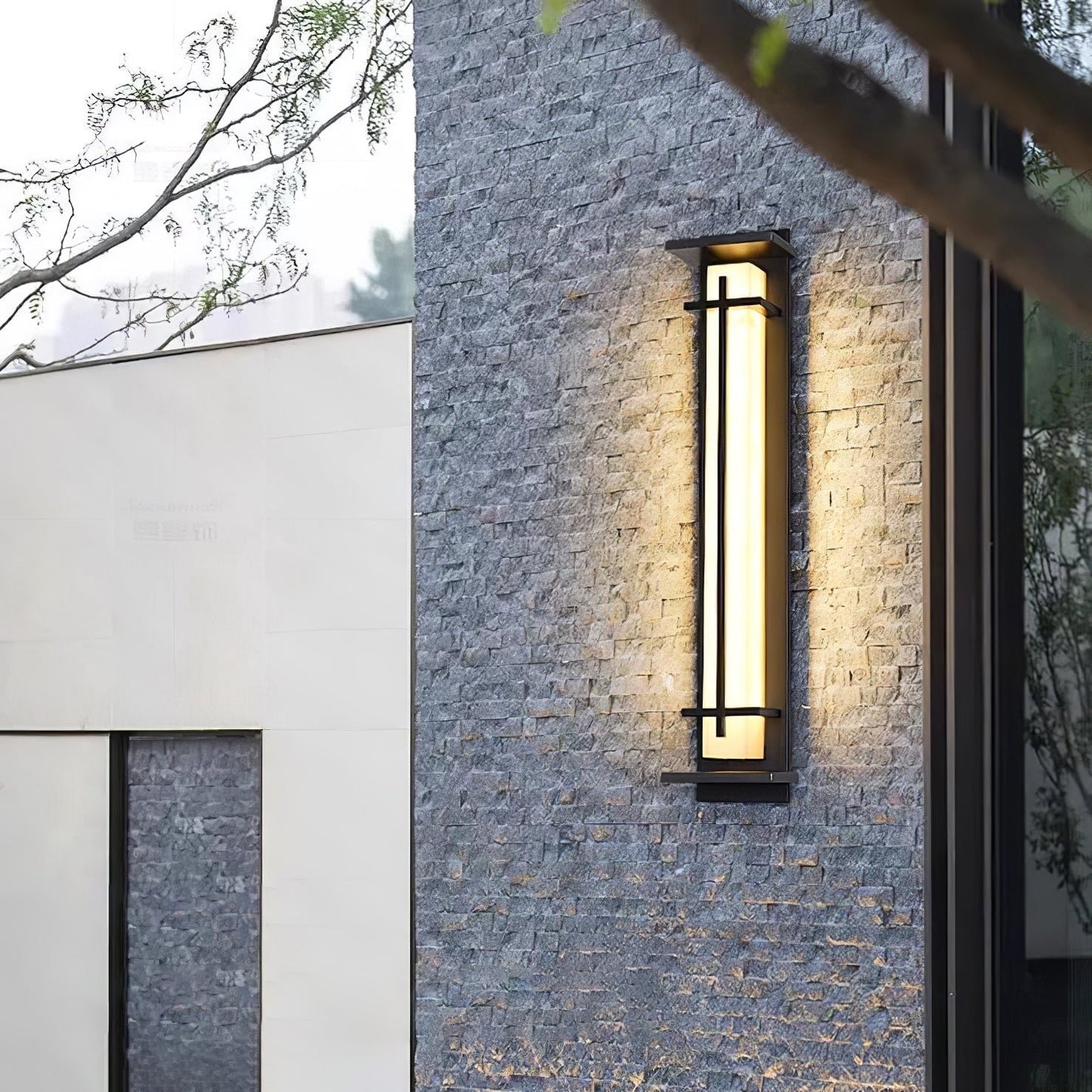 Ray Square Outdoor Wall Light  Imitation Alabaster Waterproof View 16
