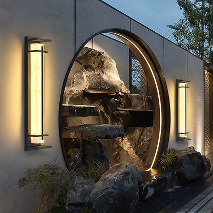 Ray Square Outdoor Wall Light  Imitation Alabaster Waterproof View 26