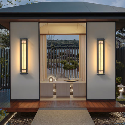 Ray Square Outdoor Wall Light  Imitation Alabaster Waterproof View 30