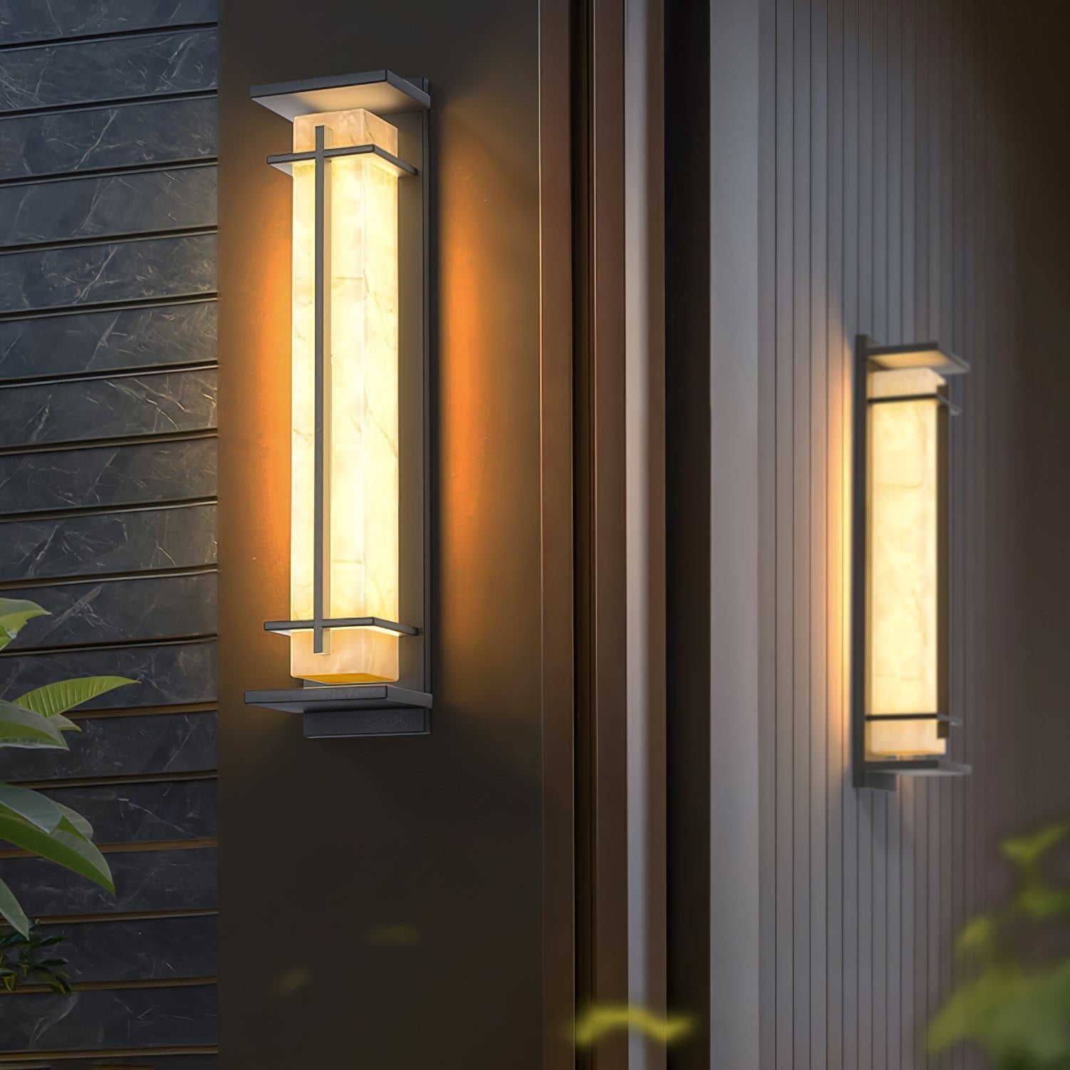 Ray Square Outdoor Wall Light  Imitation Alabaster Waterproof View 32