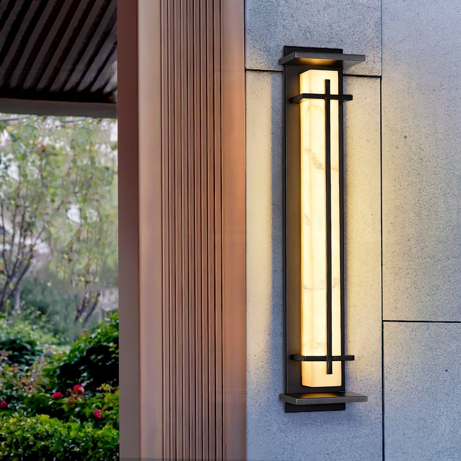 Ray Square Outdoor Wall Light  Imitation Alabaster Waterproof View 33