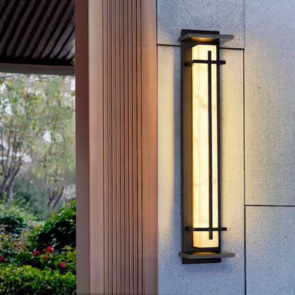 Ray Square Outdoor Wall Light  Imitation Alabaster Waterproof View 33