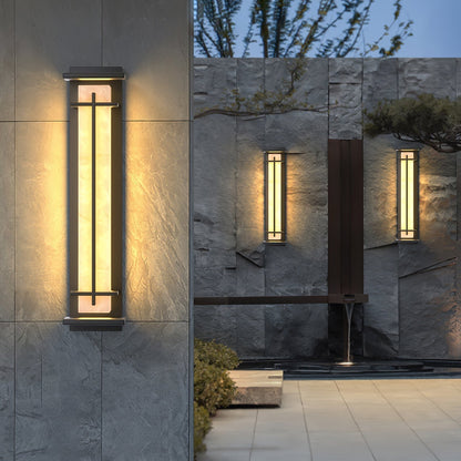 Ray Square Outdoor Wall Light  Imitation Alabaster Waterproof View 34