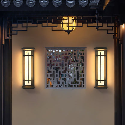 Ray Square Outdoor Wall Light  Imitation Alabaster Waterproof View 35