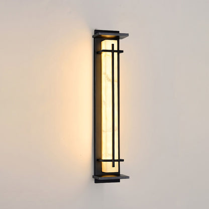 Ray Square Outdoor Wall Light  Imitation Alabaster Waterproof View 40