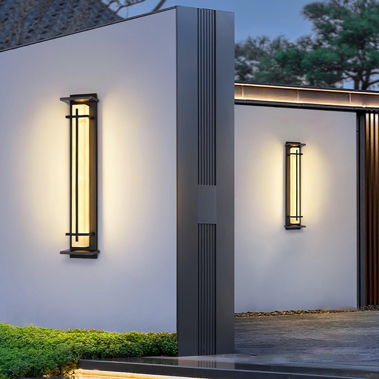 Ray Square Outdoor Wall Light  Imitation Alabaster Waterproof View 45