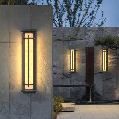 Ray Square Outdoor Wall Light  Imitation Alabaster Waterproof View 52