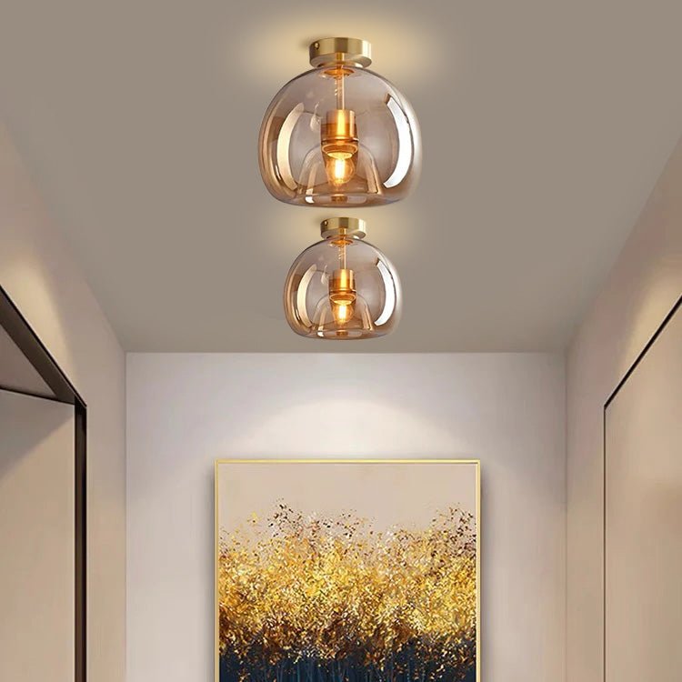 Retro Copper Glass Modern Ceiling Lights Alternate