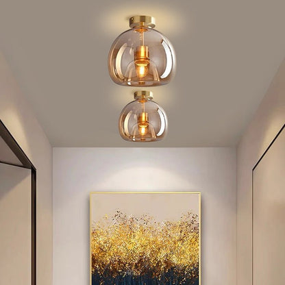 Retro Copper Glass Modern Ceiling Lights Alternate