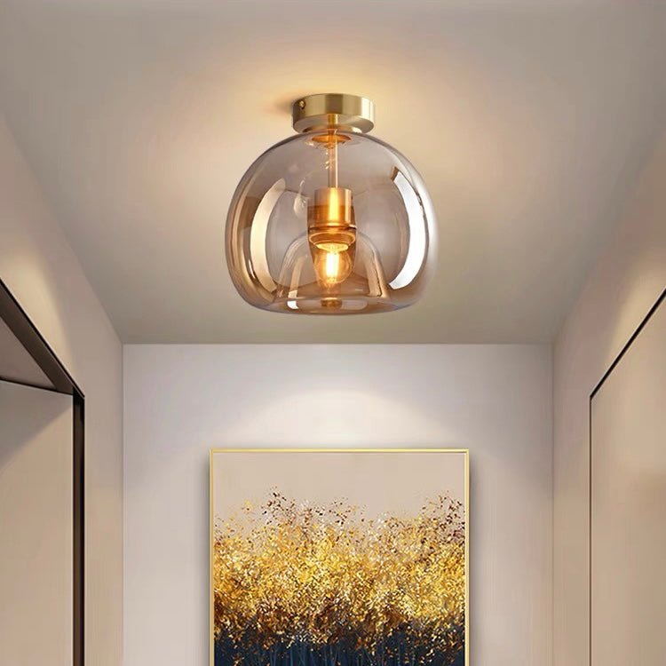 Retro Copper Glass Modern Ceiling Lights Full