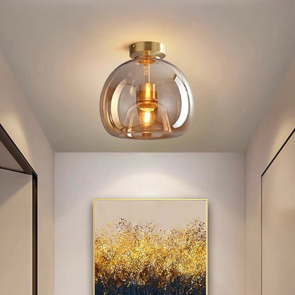 Retro Copper Glass Modern Ceiling Lights Full