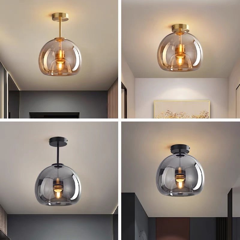 Retro Copper Glass Modern Ceiling Lights View 13