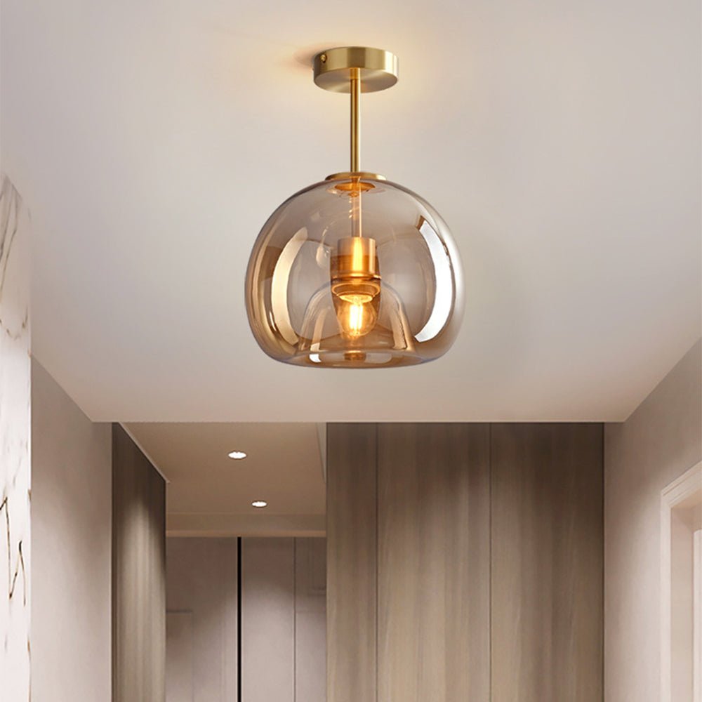 Retro Copper Glass Modern Ceiling Lights View 15