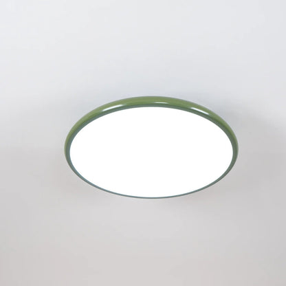 Retro Enameled Flush Mount Ceiling Light Terracotta Disc Alternate