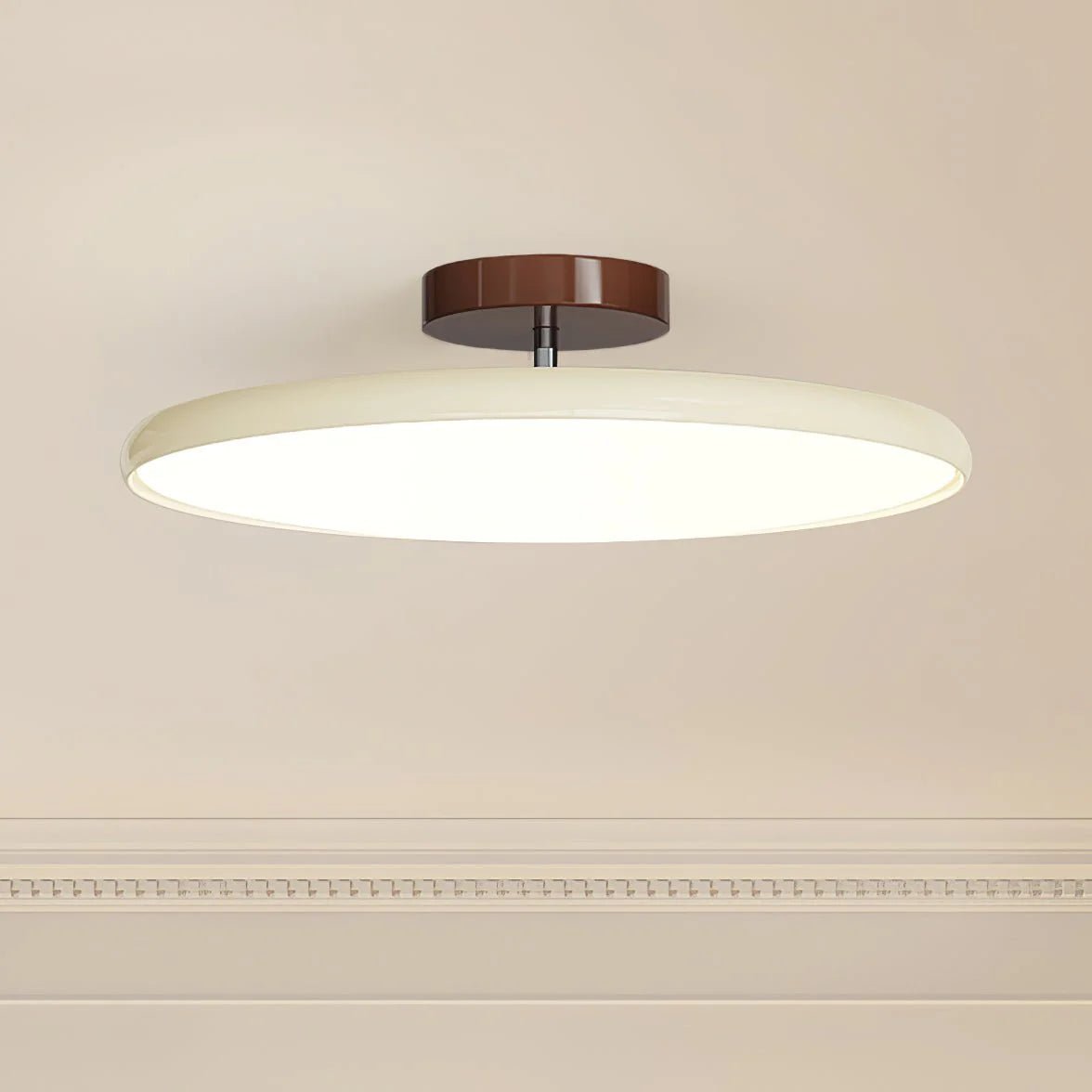 Retro Enameled Flush Mount Ceiling Light Terracotta Disc View 11