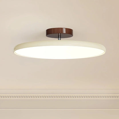 Retro Enameled Flush Mount Ceiling Light Terracotta Disc View 11