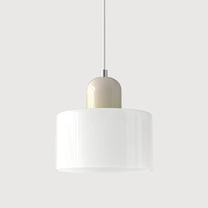 Retro Fabric Pendant Light Colour Block Drum Shade View 12