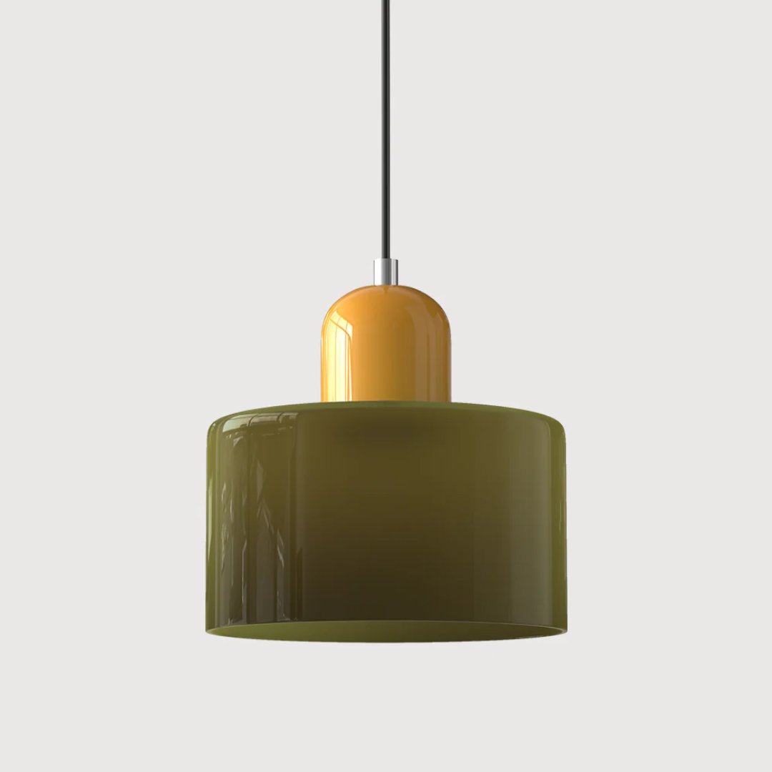 Retro Fabric Pendant Light Colour Block Drum Shade View 14