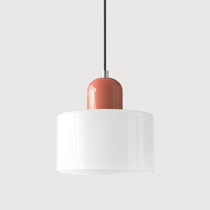 Retro Fabric Pendant Light Colour Block Drum Shade View 25