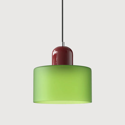Retro Fabric Pendant Light Colour Block Drum Shade View 37