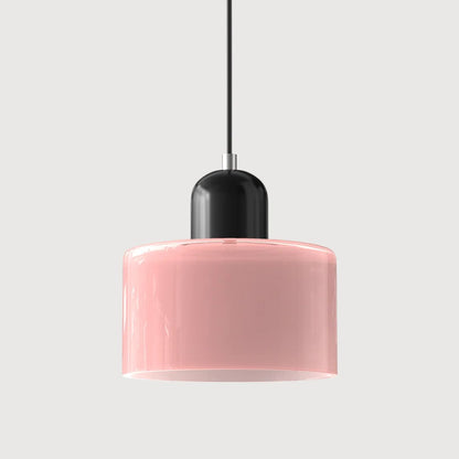 Retro Fabric Pendant Light Colour Block Drum Shade View 38