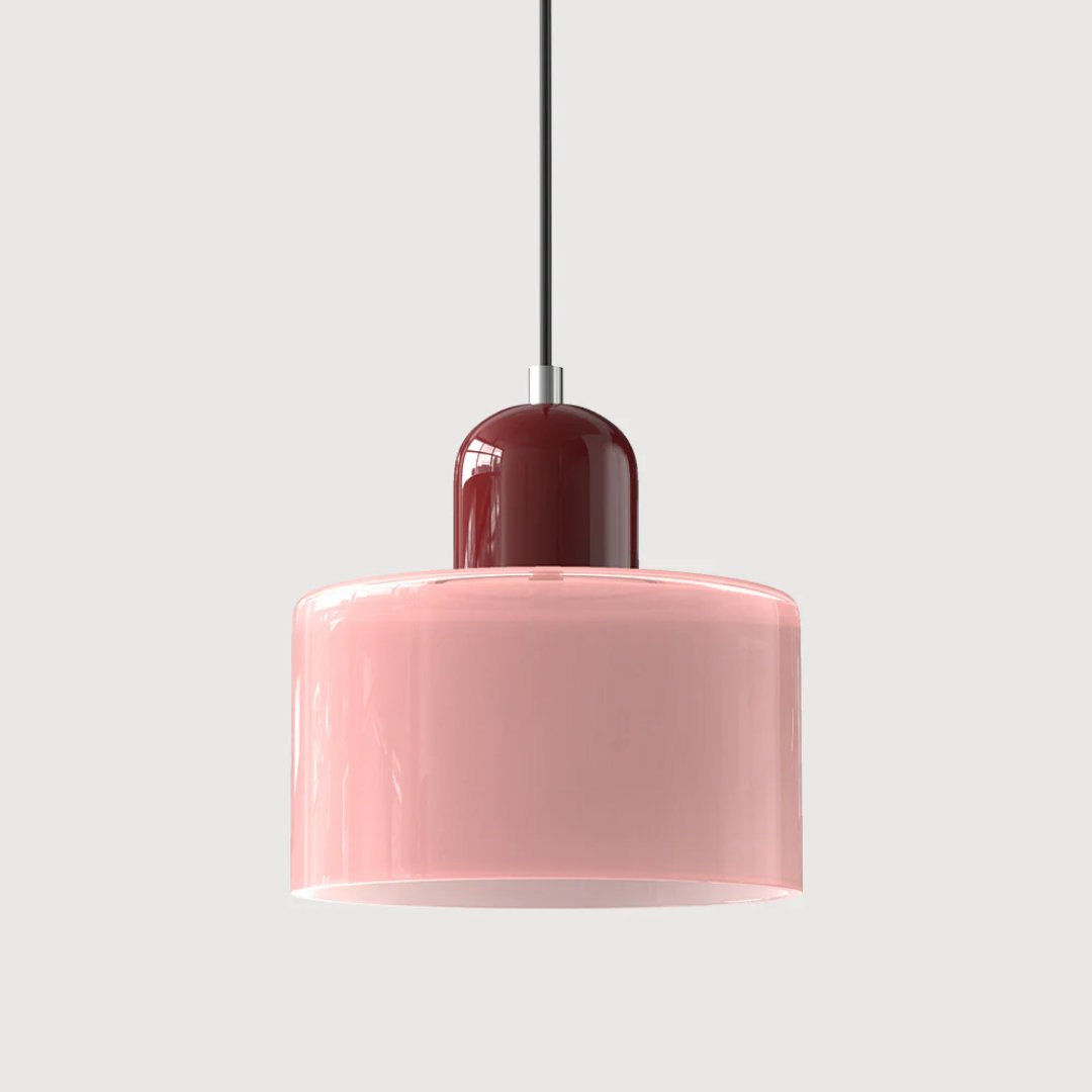 Retro Fabric Pendant Light Colour Block Drum Shade View 41