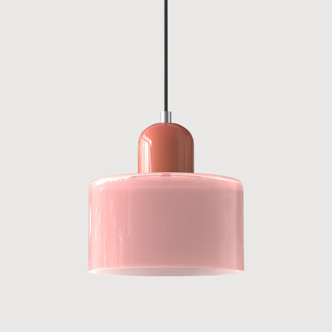 Retro Fabric Pendant Light Colour Block Drum Shade View 42